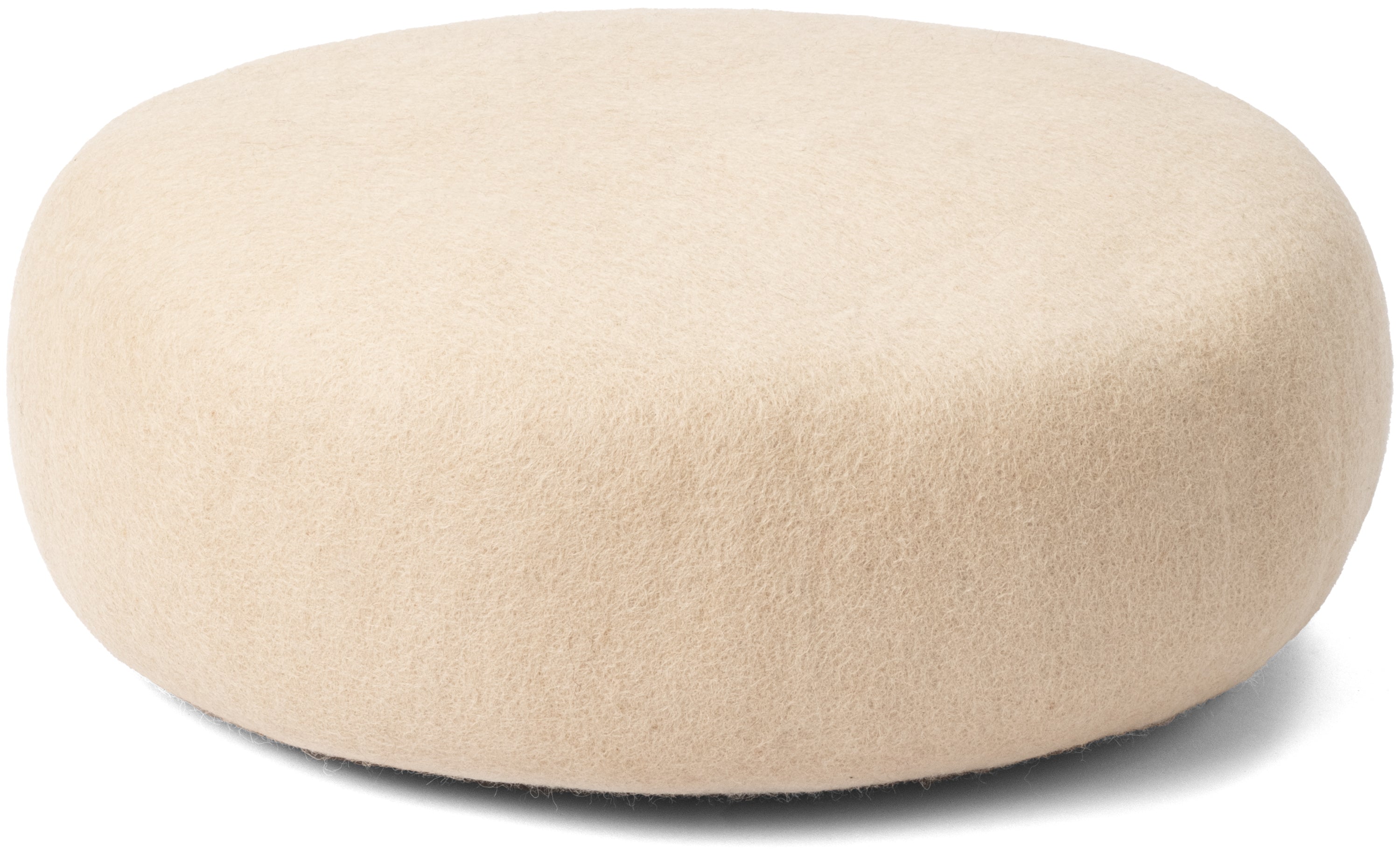 Levi - Green-beige colour pouf made from 100% pure new wool