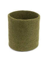 Olive green felt basket