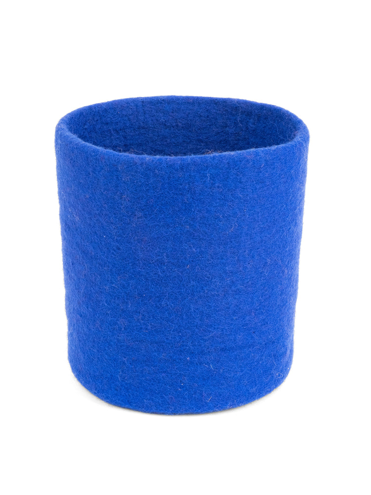 Blue felt basket