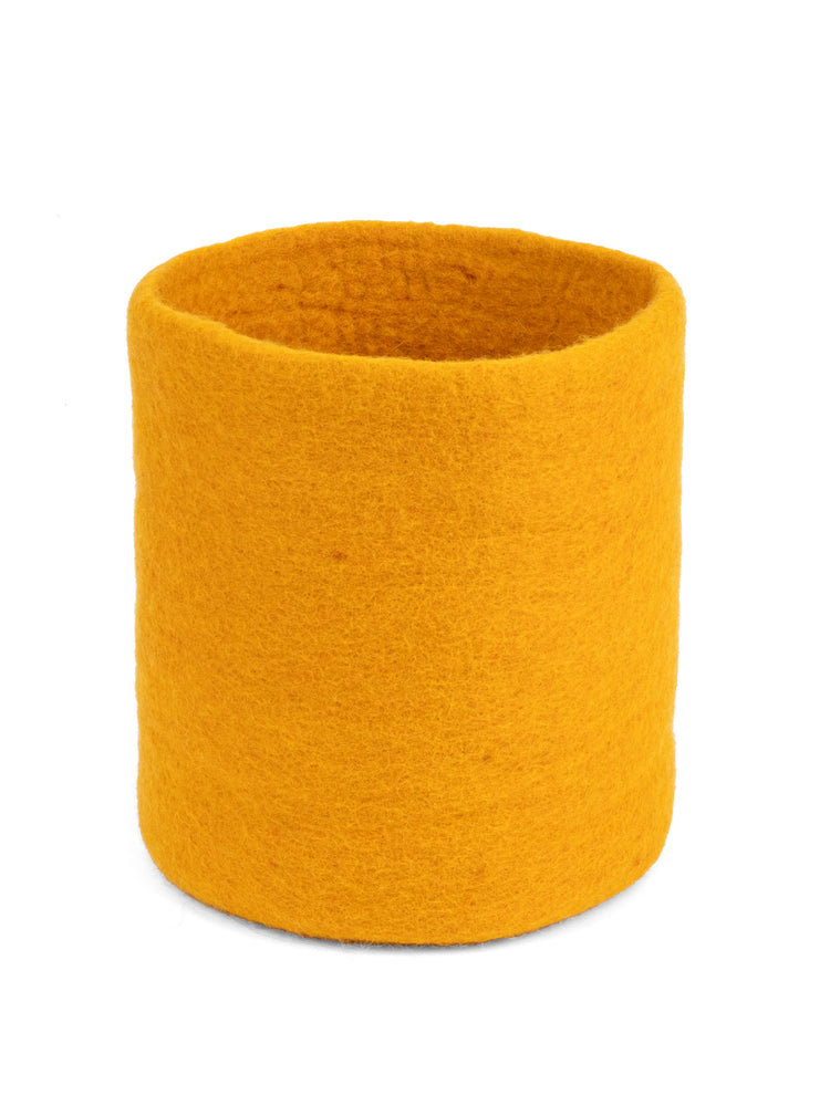 Yellow felt basket