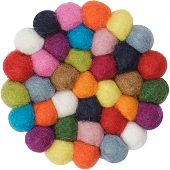 myfelt Lotte, round and colourful Glass Coaster, Ø 9 cm